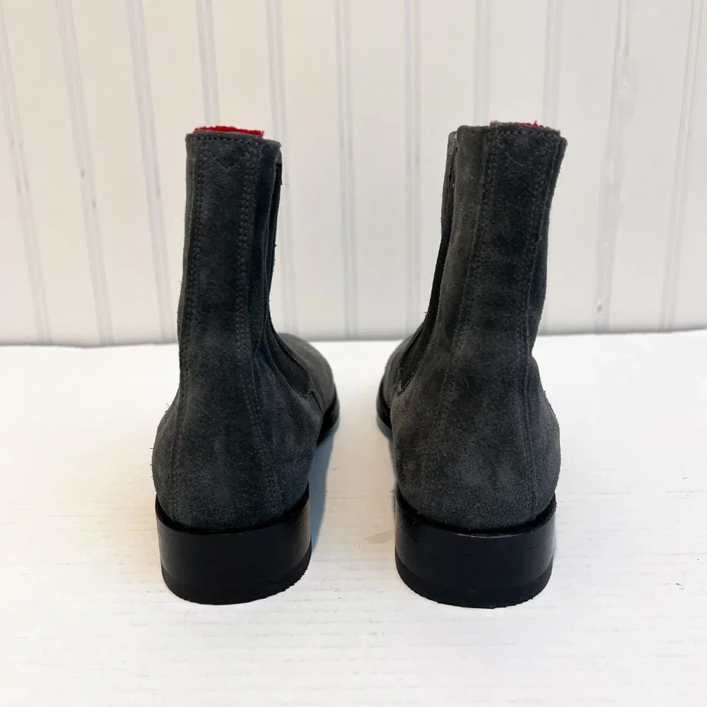 Paul Warmer Gray Suede Leather Designer Classic Chelsea Boots 37 - Picture 7 of 11